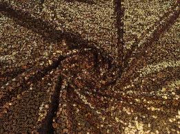 Пайетка на трикотажной основе, золото на черном (отрез 2,7 м) - интернет-магазин tkani-atlas.com.ua
