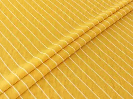 Віскозний трикотаж з нейлоном смужка 15 мм, жовтий (відріз 2 м) - інтернет-магазин tkani-atlas.com.ua