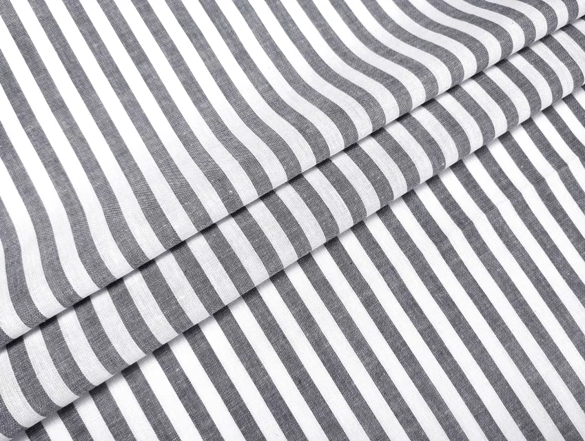 Котон рубашка смужка 7 мм, темно-синій з молочним - фото 1 - інтернет-магазин tkani-atlas.com.ua