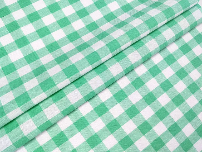 Котон сорочковий клітинка 12 мм, м'ята - фото 1 - інтернет-магазин tkani-atlas.com.ua