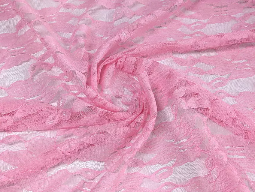 Гипюр стрейчевый цветочная нежность, розовый - фото 1 - интернет-магазин tkani-atlas.com.ua