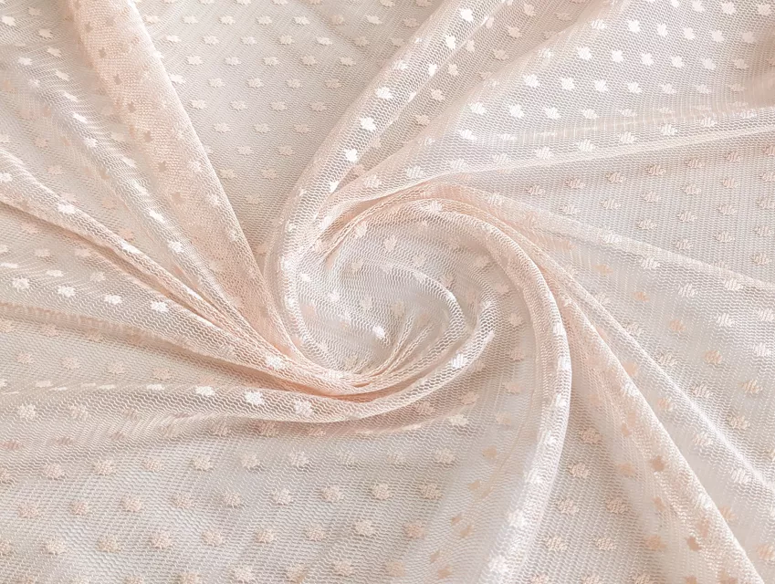 Сітка горох, персиковий - фото 1 - інтернет-магазин tkani-atlas.com.ua