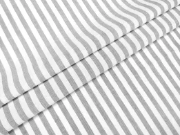 Коттон рубашка полоска 7 мм, серый с молочным - интернет-магазин tkani-atlas.com.ua
