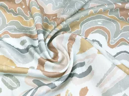 Шелк вискоза волнистое плетение, оливковый с бежевым - интернет-магазин tkani-atlas.com.ua