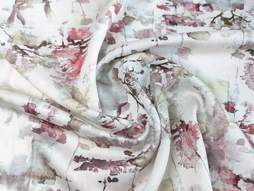 Шовк віскоза акварель, олива - фото 1 - інтернет-магазин tkani-atlas.com.ua