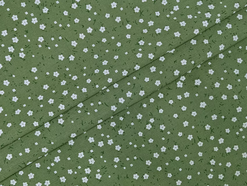Льон котон лакр дрібні квіточки, світлий хакі - фото 1 - інтернет-магазин tkani-atlas.com.ua