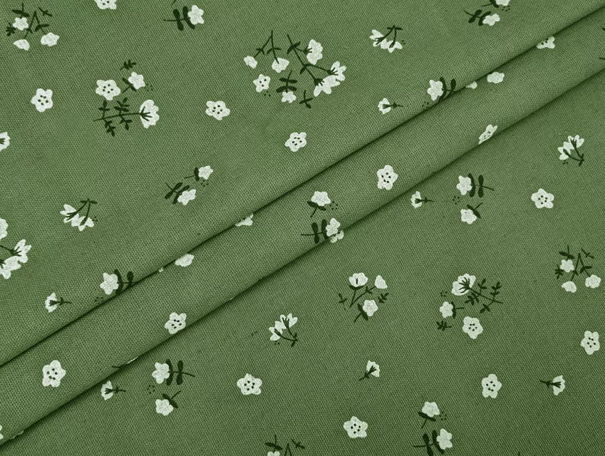 Льон котон лакр букет, світлий хакі - фото 1 - інтернет-магазин tkani-atlas.com.ua