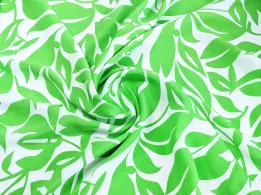 Штапель шовковистий листяне плетіння, яскравий салатовий - інтернет-магазин tkani-atlas.com.ua