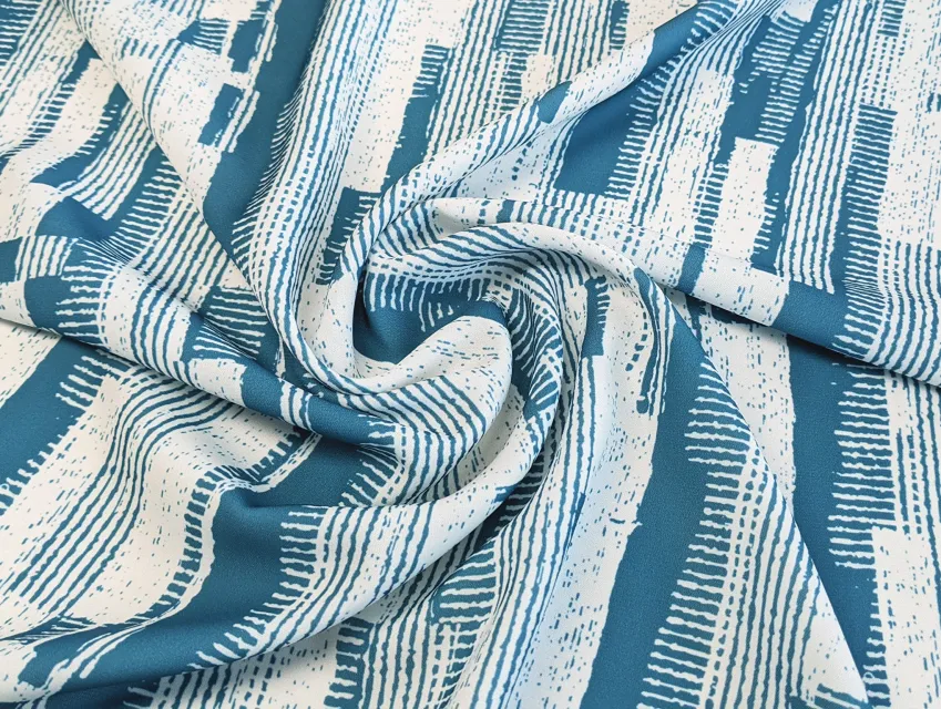 Креп шовк акварель абстракції, синій - фото 1 - інтернет-магазин tkani-atlas.com.ua