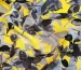 Креп шелк сказочный сад, серый с желтым - фото 3 - интернет-магазин tkani-atlas.com.ua