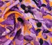 Креп шелк сказочный сад, сиреневый с оранжевым - фото 2 - интернет-магазин tkani-atlas.com.ua