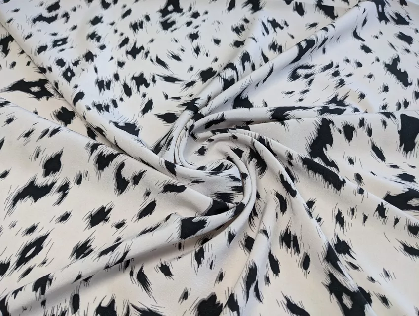 Софт принт гепард, чорний на сіро-бежевому - фото 1 - інтернет-магазин tkani-atlas.com.ua