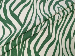 Лен с вискозой зебра, зеленый с молочным - интернет-магазин tkani-atlas.com.ua