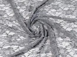 Гіпюр стрейчевий квіткова казка, сірий (відріз 1,3 м) - інтернет-магазин tkani-atlas.com.ua