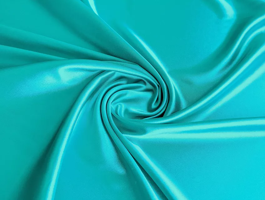Атлас тонкий однотонный, голубая бирюза (отрез 1,5 м) - фото 1 - интернет-магазин tkani-atlas.com.ua
