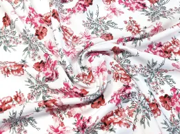 Штапель квіткова композиція, молочний - інтернет-магазин tkani-atlas.com.ua