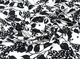 Штапель шелковистый плетение, черно-белый (отрез 1,5 м) - интернет-магазин tkani-atlas.com.ua