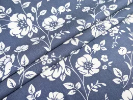 Джинс тенсел цветочное плетение, синий джинсовый (отрез 1,5 м) - интернет-магазин tkani-atlas.com.ua