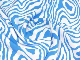 Штапель шелковистый зебра, голубой (отрез 0,8 м) - интернет-магазин tkani-atlas.com.ua