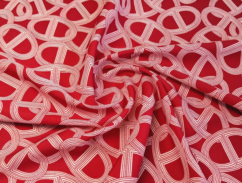 Платтяний креп акварель абстракції, червоний - фото 1 - інтернет-магазин tkani-atlas.com.ua