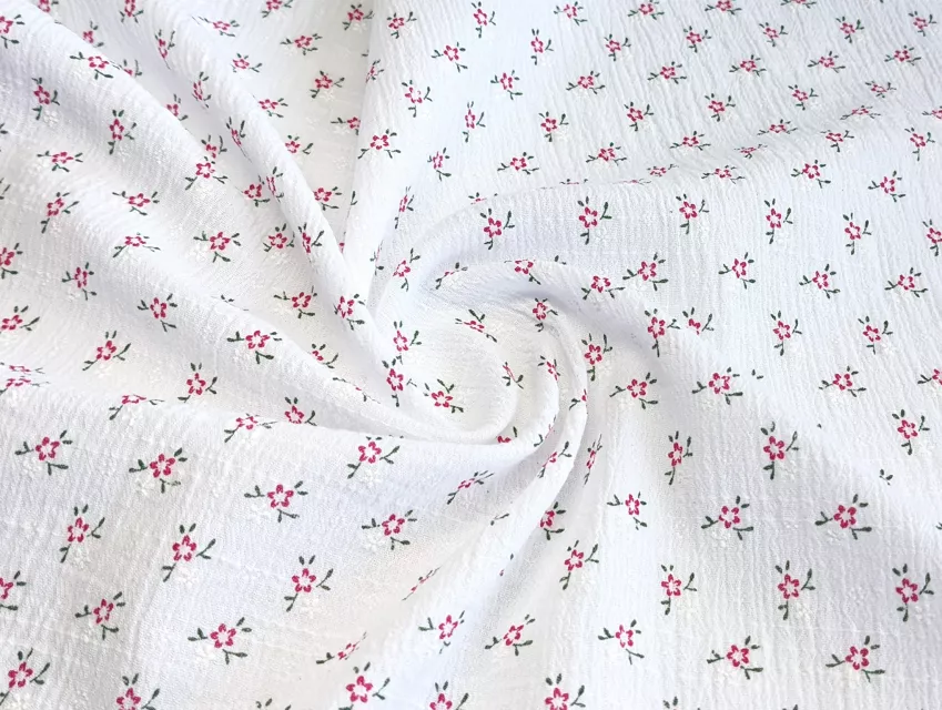 Котон кринкл квіточки, білий - фото 1 - інтернет-магазин tkani-atlas.com.ua
