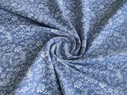 Коттон рубашечный пейсли, джинсовый (отрез 2,5 м) - интернет-магазин tkani-atlas.com.ua