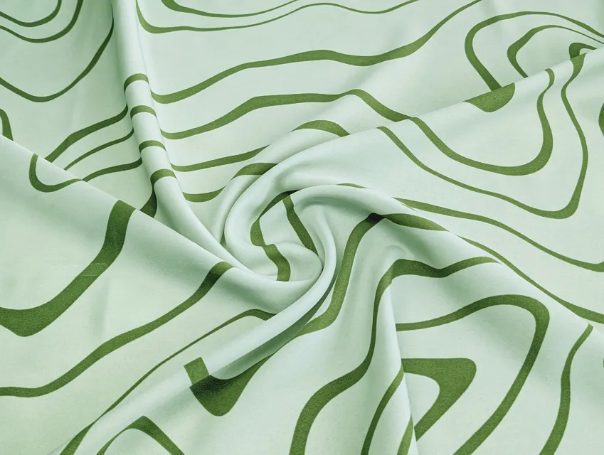 Креп шовк хвилі, оливковий - фото 1 - інтернет-магазин tkani-atlas.com.ua