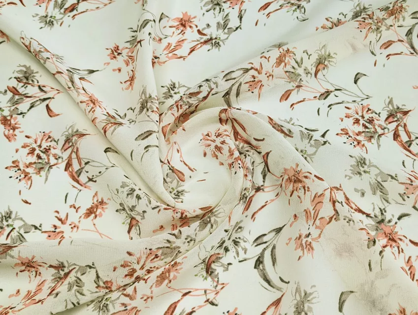 Шифон креповий альстремерія, кремовий - фото 1 - інтернет-магазин tkani-atlas.com.ua