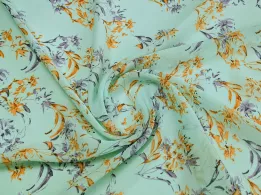 Шифон креповий альстремерія, ментоловий - інтернет-магазин tkani-atlas.com.ua