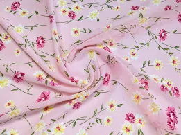 Шифон креповий волошки, рожевий - інтернет-магазин tkani-atlas.com.ua