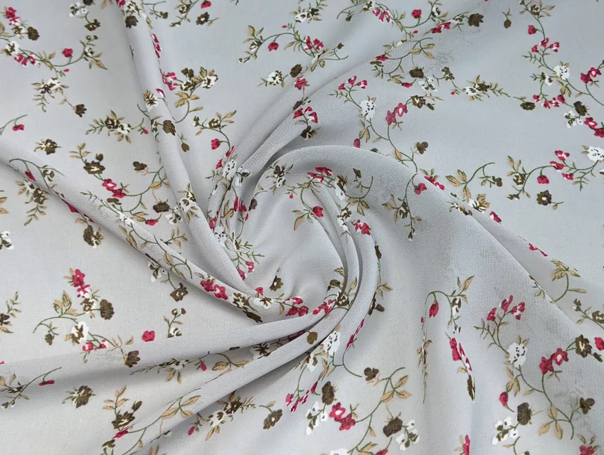 Шифон креповый нежные веточки, светло-серый - фото 1 - интернет-магазин tkani-atlas.com.ua