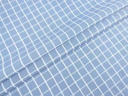 Котон клітинка жаккард, небесно-блакитний - інтернет-магазин tkani-atlas.com.ua