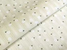Котон мережка маленька квіточка, кремовий - інтернет-магазин tkani-atlas.com.ua