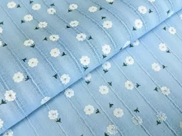 Котон мережка маленька квіточка, блакитний - інтернет-магазин tkani-atlas.com.ua