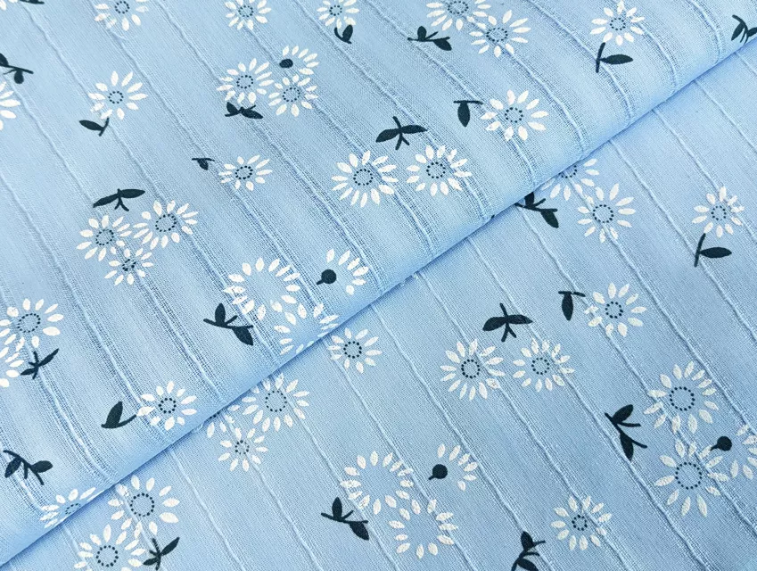 Котон мережка ромашка, блакитний - фото 1 - інтернет-магазин tkani-atlas.com.ua