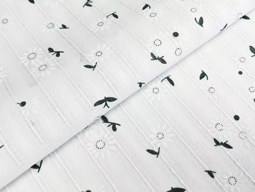 Котон мережка ромашка, молочний - фото 1 - інтернет-магазин tkani-atlas.com.ua