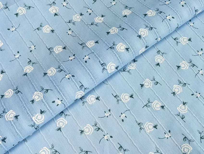 Котон мережка троянди, блакитний - фото 1 - інтернет-магазин tkani-atlas.com.ua