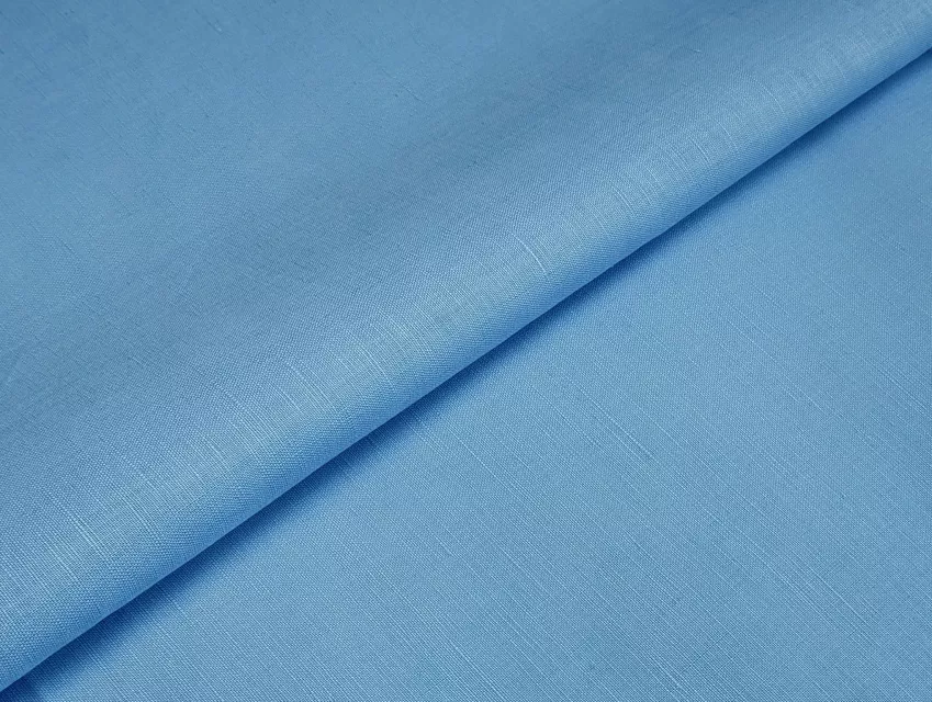 Лен коттон рубашечный уценка (текстильный брак), голубой - фото 1 - интернет-магазин tkani-atlas.com.ua