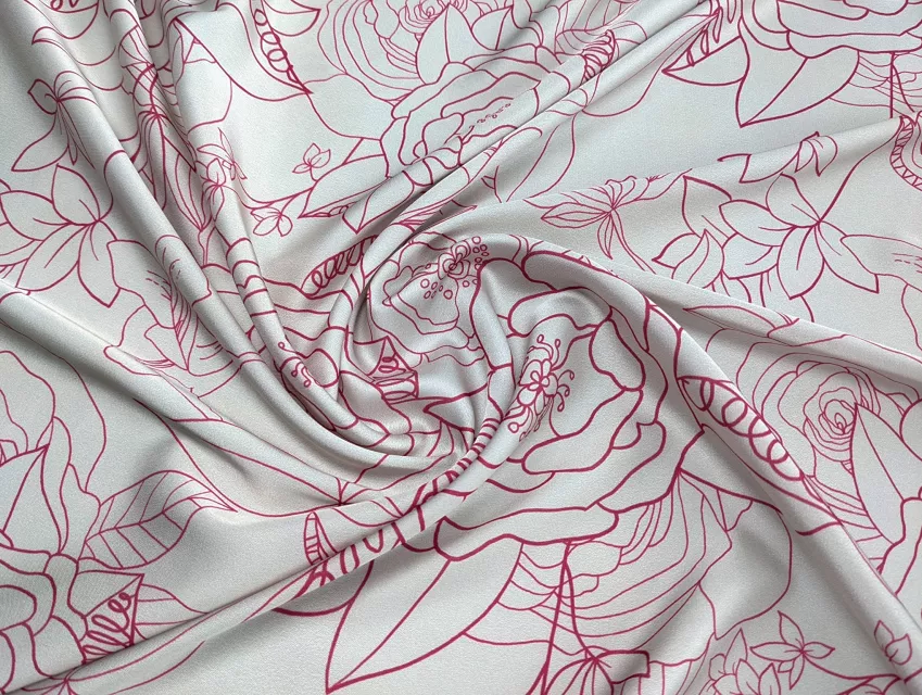 Шовк Армані квітковий орнамент, сіро-бежевий - фото 1 - інтернет-магазин tkani-atlas.com.ua