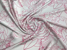 Шовк Армані квітковий орнамент, сіро-бежевий - інтернет-магазин tkani-atlas.com.ua