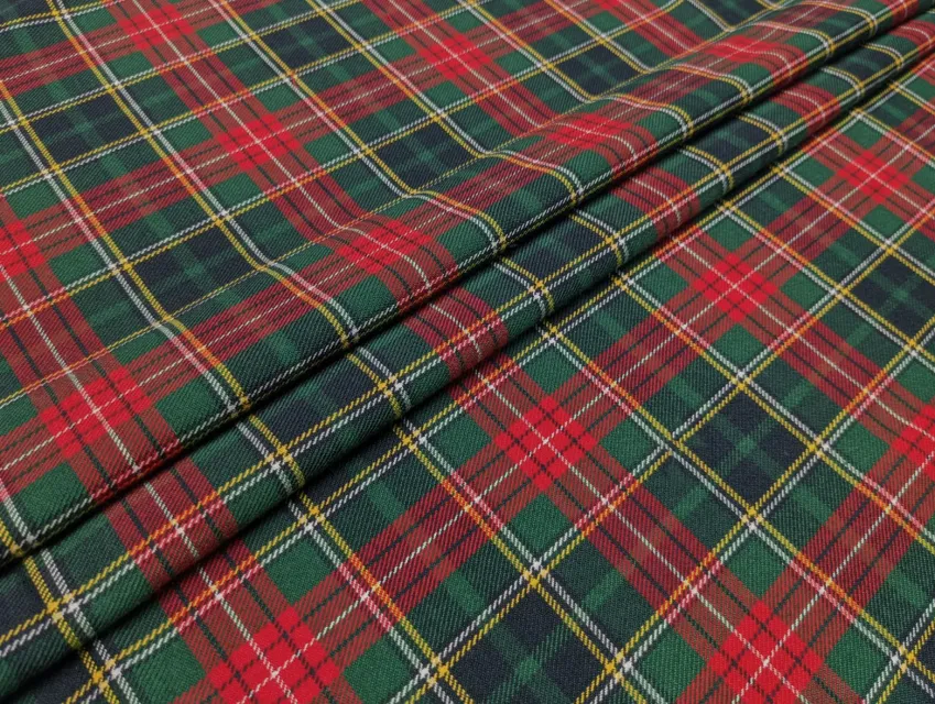 Костюмна велика клітинка, темно-зелений - фото 1 - інтернет-магазин tkani-atlas.com.ua