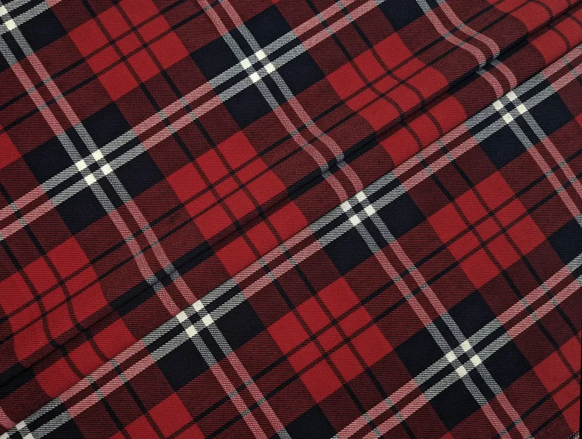 Костюмний тіар велика клітинка, червоний з темно-синім - фото 1 - інтернет-магазин tkani-atlas.com.ua