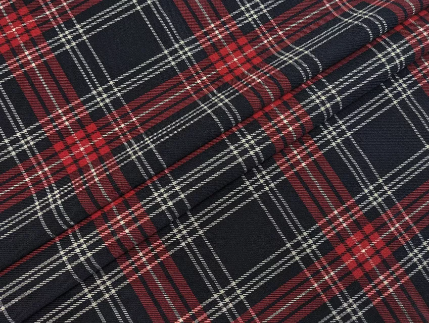 Костюмний тіар клітинка 120 мм, темно-синій з червоним - фото 1 - інтернет-магазин tkani-atlas.com.ua