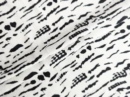 Льон з віскозою плямистий, молочний з чорним - інтернет-магазин tkani-atlas.com.ua