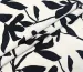 Лен с вискозой цветочная абстракция, черный с молочным - фото 1 - интернет-магазин tkani-atlas.com.ua