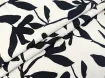 Льон з віскозою квіткова абстракція, чорний з молочним - інтернет-магазин tkani-atlas.com.ua