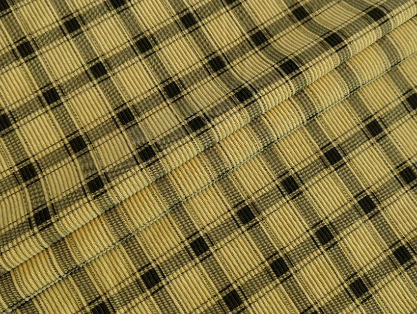 Вельвет стрейч клетка, горчичный с черным - фото 1 - интернет-магазин tkani-atlas.com.ua