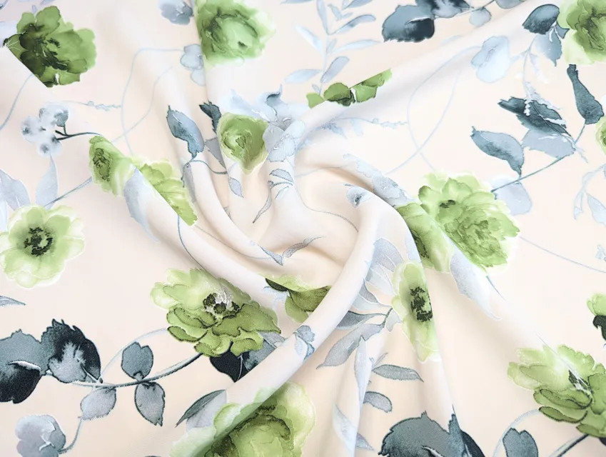 Шифон софт Грейс цветочное плетение, светло-бежевый - фото 1 - интернет-магазин tkani-atlas.com.ua