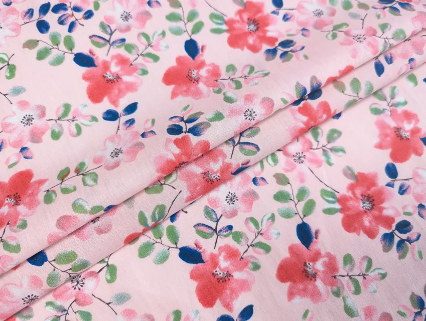 Котон квітковий сад, рожевий - фото 1 - інтернет-магазин tkani-atlas.com.ua