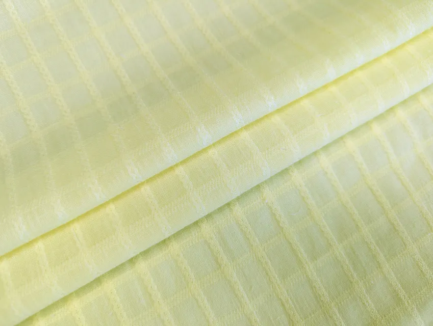 Котон прошва клітинка, жовтий лимонний - фото 1 - інтернет-магазин tkani-atlas.com.ua